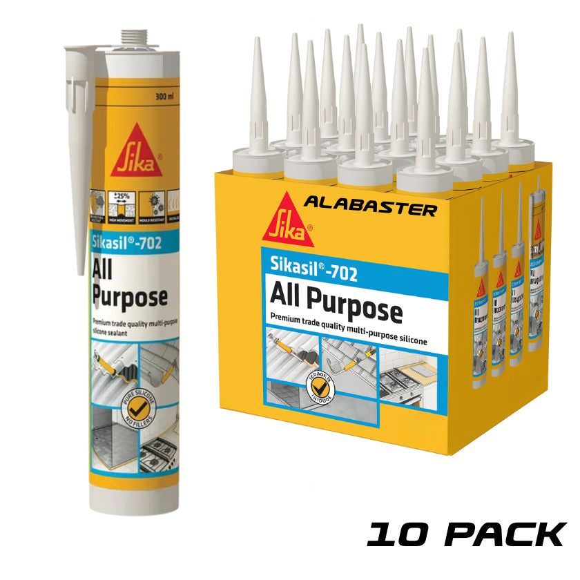 Sika Sikasil 702 300ml Neutral Cure Silicone (ALABASTER) - Box of 10 Exp Nov 25