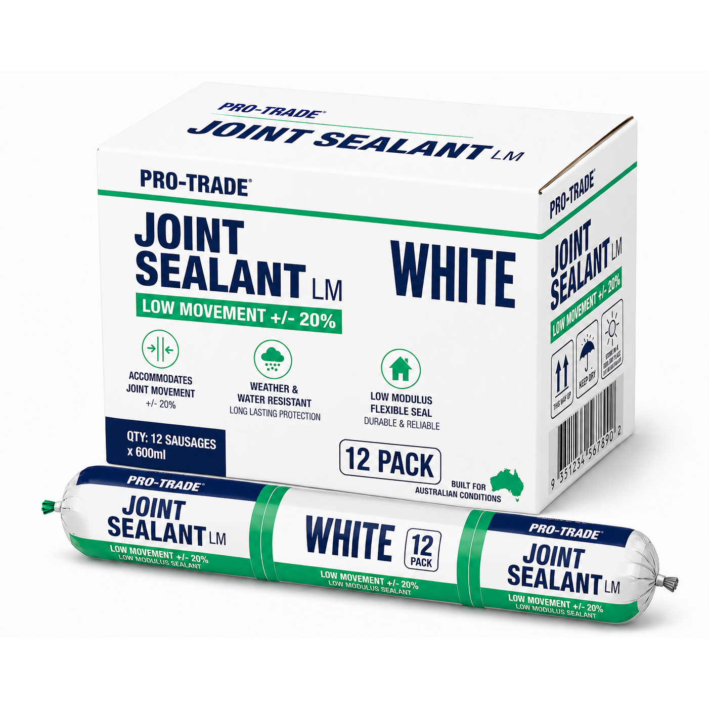 Selleys PRO-TRADE Joint Sealant LM Polyurethane Sealant 600ml Sausage (White) – Box of 12 (Past Date)