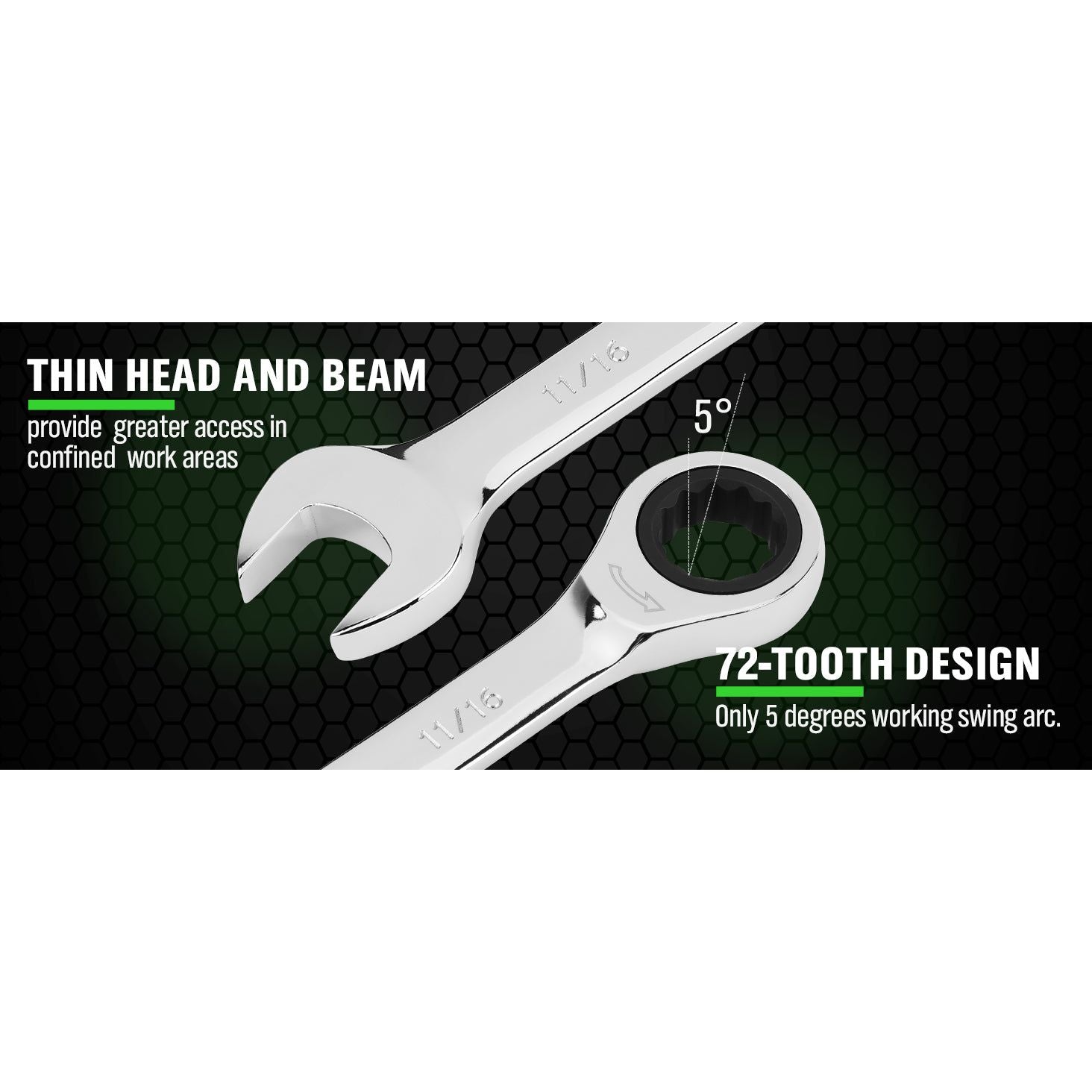 11 Piece Imperial Combination Ratchet Wrench Set - South East Clearance Centre