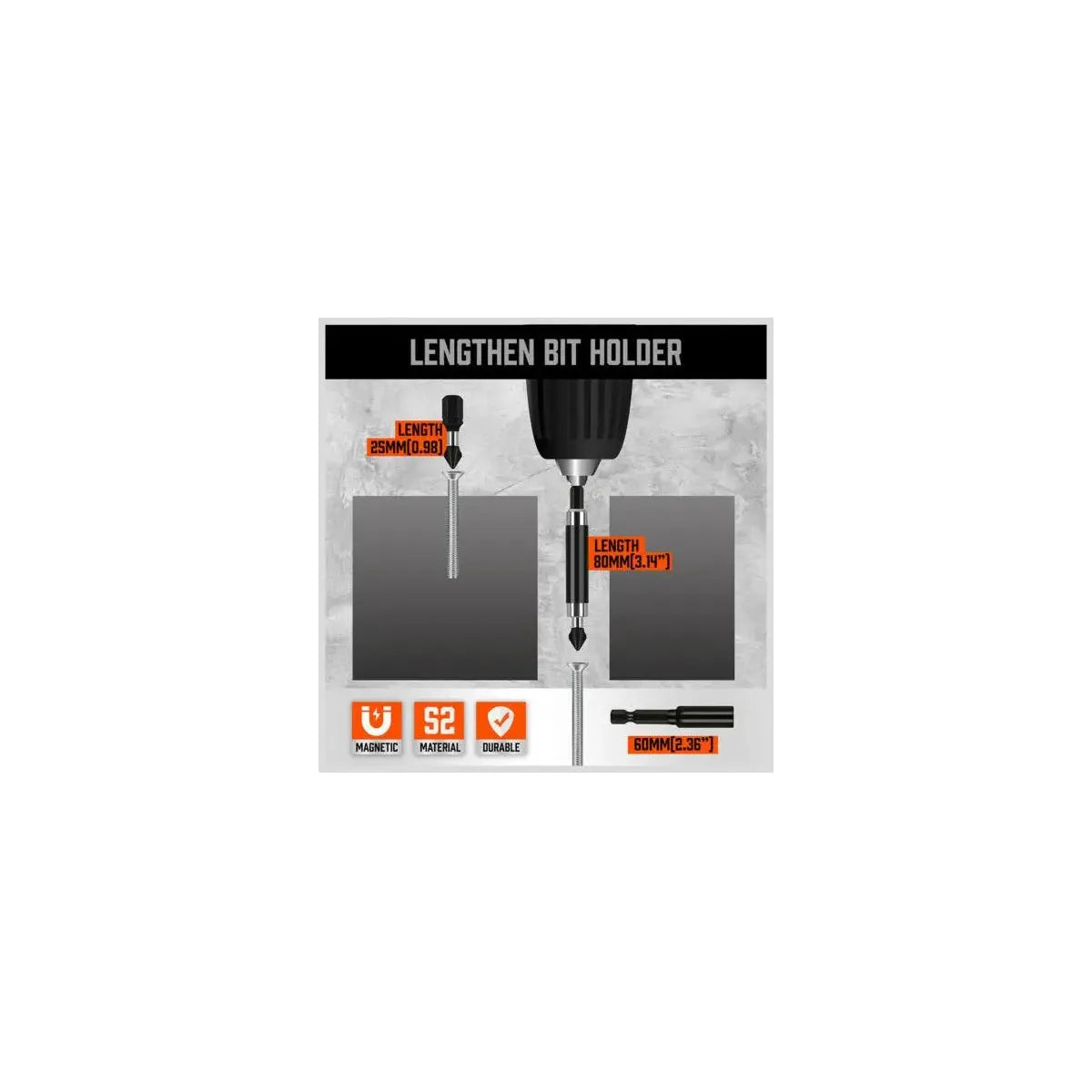 34 piece Magnetic Screwdriver Bit Set Impact Nut Driver Drill Holder Quick Release - South East Clearance Centre