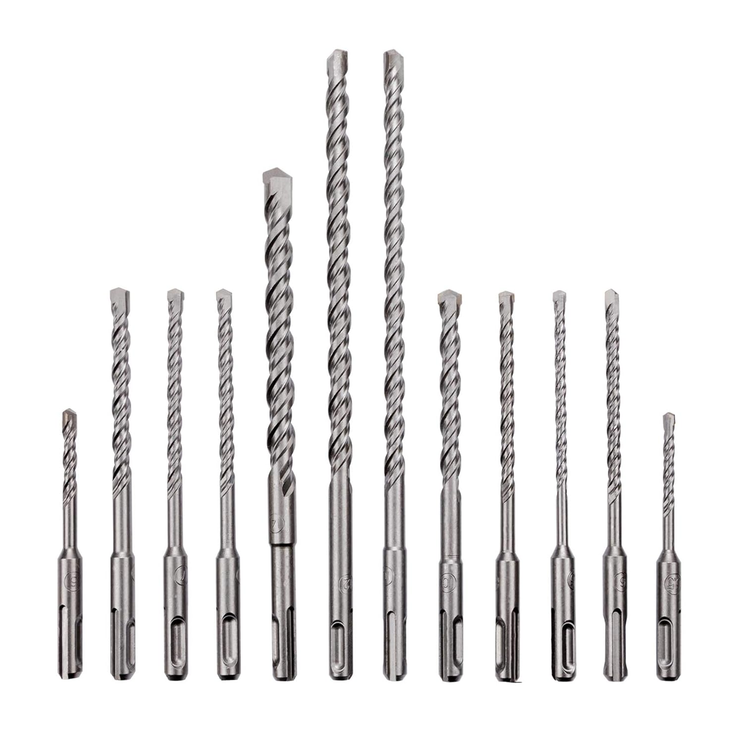 Rotary Hammer Drill Bits Set SDS Plus – 17pc Masonry & Chisel Kit, 4-Flute Carbide-Tipped Bits for Brick, Block & Stone with Storage Case - South East Clearance Centre