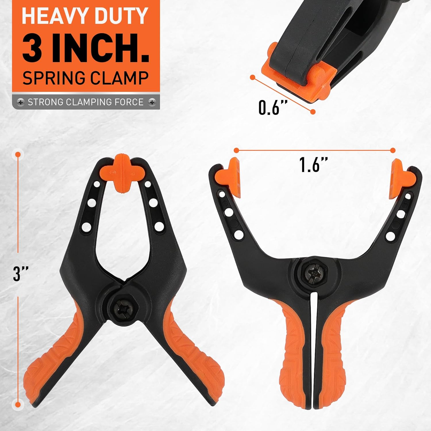 16 Pack Spring Clamps Heavy Duty, 3" with 1-5/8 Inch Jaw Opening - South East Clearance Centre