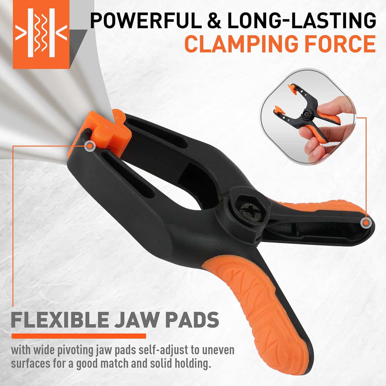 16 Pack Spring Clamps Heavy Duty, 3" with 1-5/8 Inch Jaw Opening - South East Clearance Centre