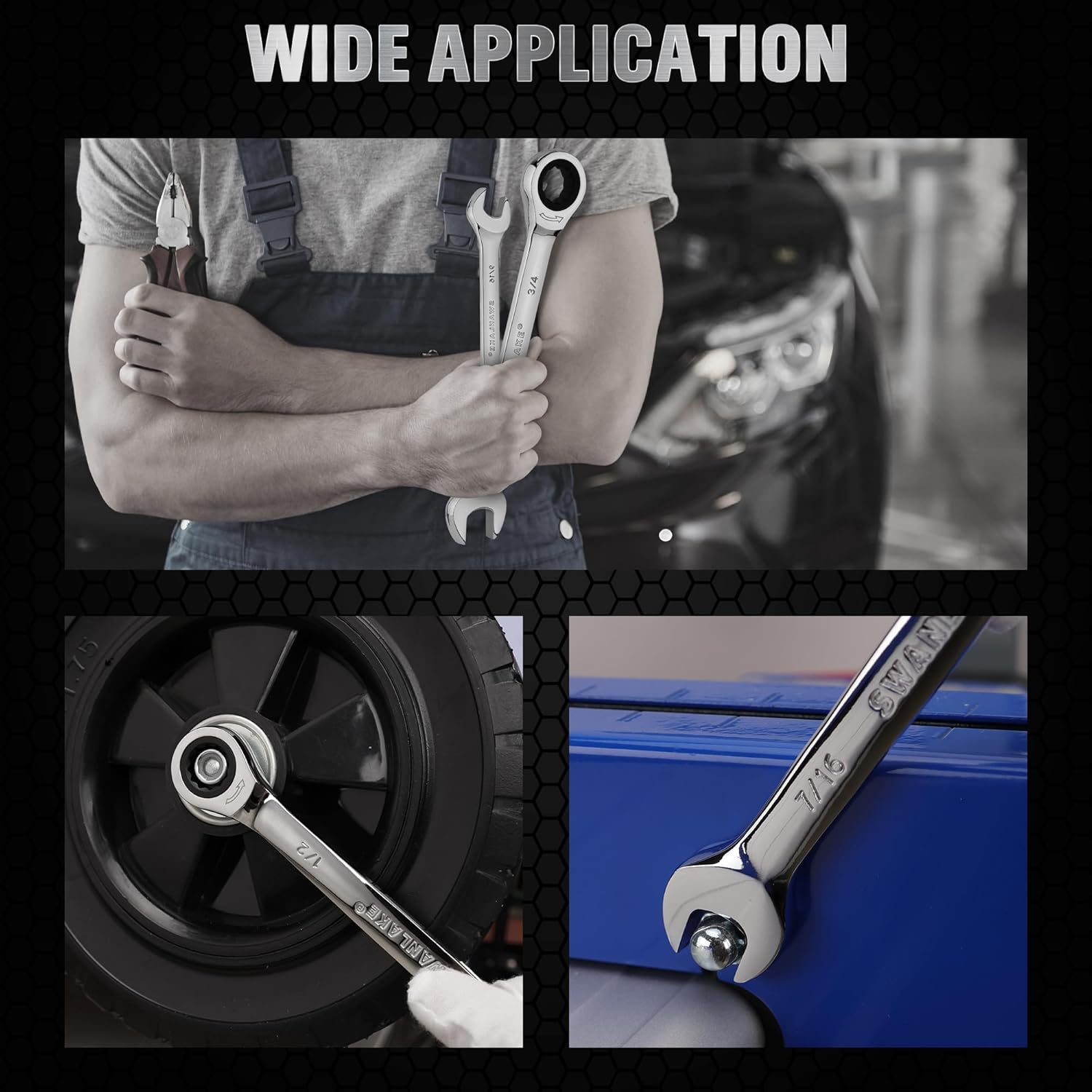 11 Piece Imperial Combination Ratchet Wrench Set - South East Clearance Centre