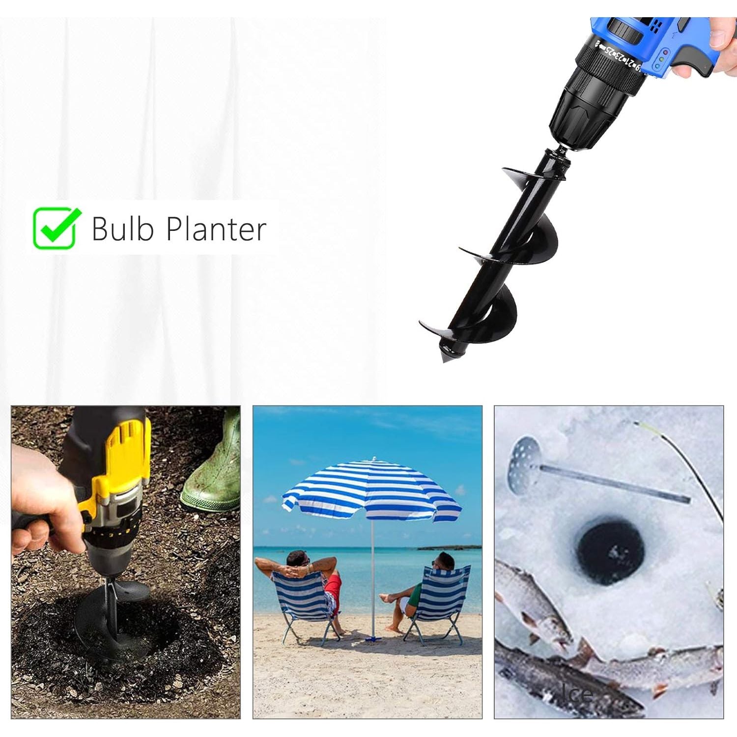 Heavy-duty Power Garden Earth Spiral Drill Bit Post Hole Digger Auger 80x300mm - South East Clearance Centre