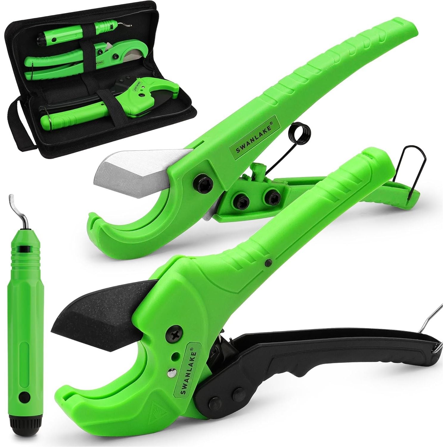 PVC Pipe Cutter,1-5/8"&1-3/8" Ratchet PVC Pipe Cutter for PEX,PVC,PPR and Plastic Hoses, SK5 Steel Blades Ratcheting Pipe Cutter - South East Clearance Centre