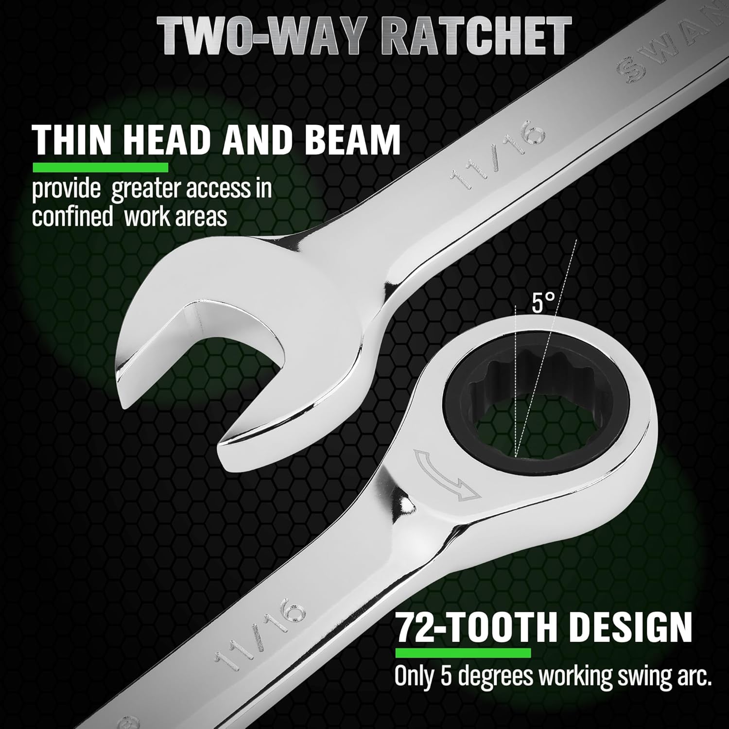 11 Piece Imperial Combination Ratchet Wrench Set - South East Clearance Centre