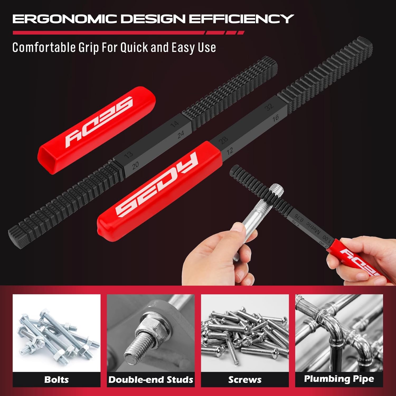 Thread Restorer File Chaser Set: 3-Piece Thread Restoring Chaser Files Metric and SAE Thread Restorer File Set Thread Repair Tool for Hardware DIY - South East Clearance Centre