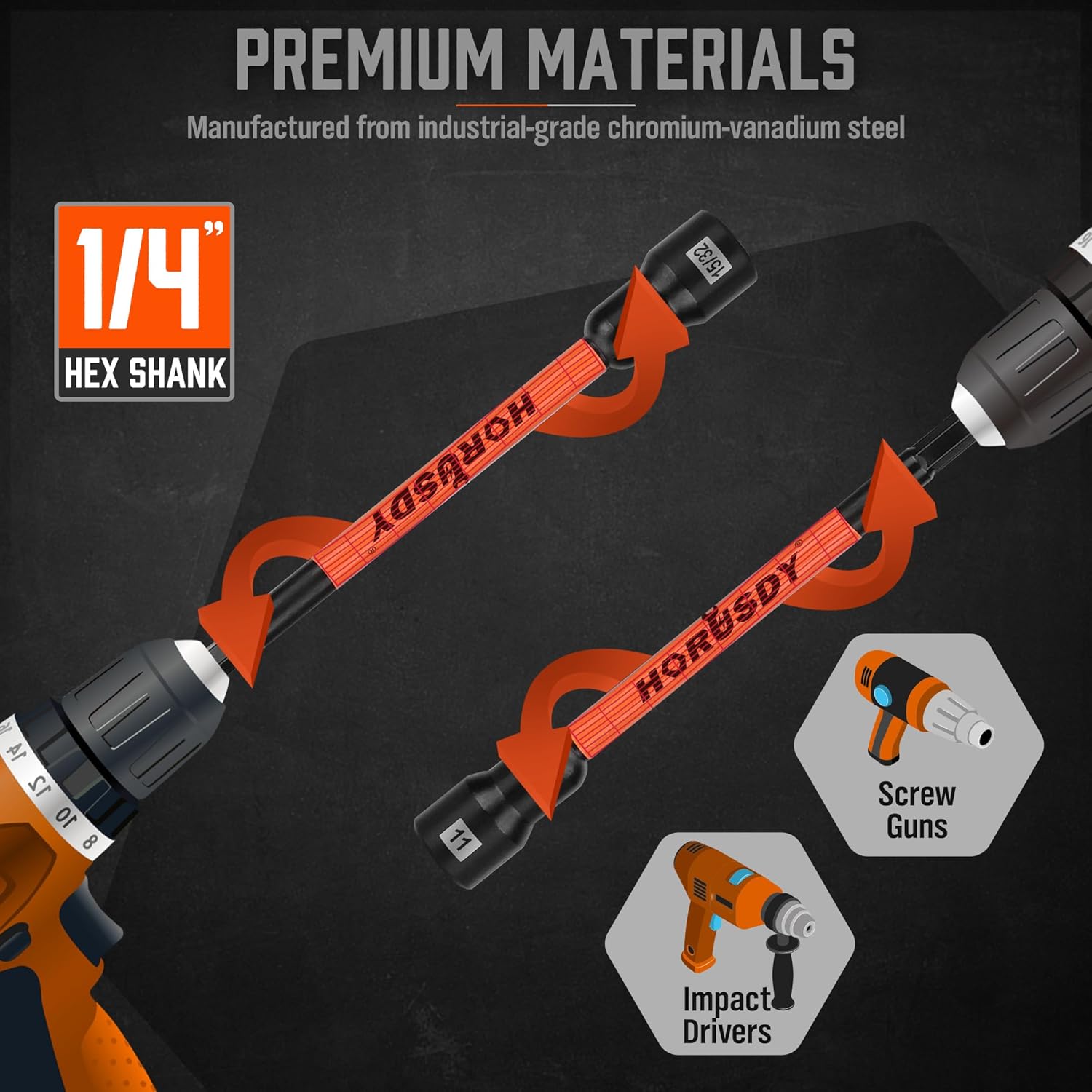 18 Piece Magnetic Nut Driver Set, 1/4" Quick Change - South East Clearance Centre