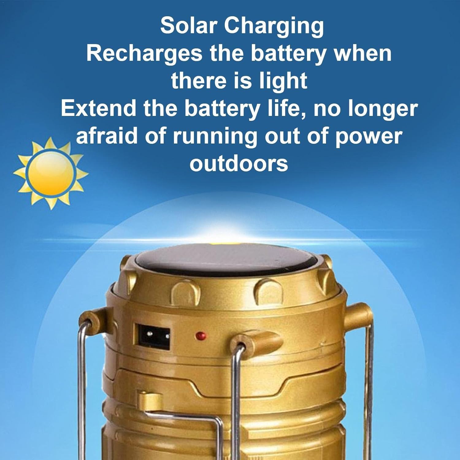 Portable LED Camping Light Lantern USB Rechargeable Solar Hanging Tent Lamp - South East Clearance Centre