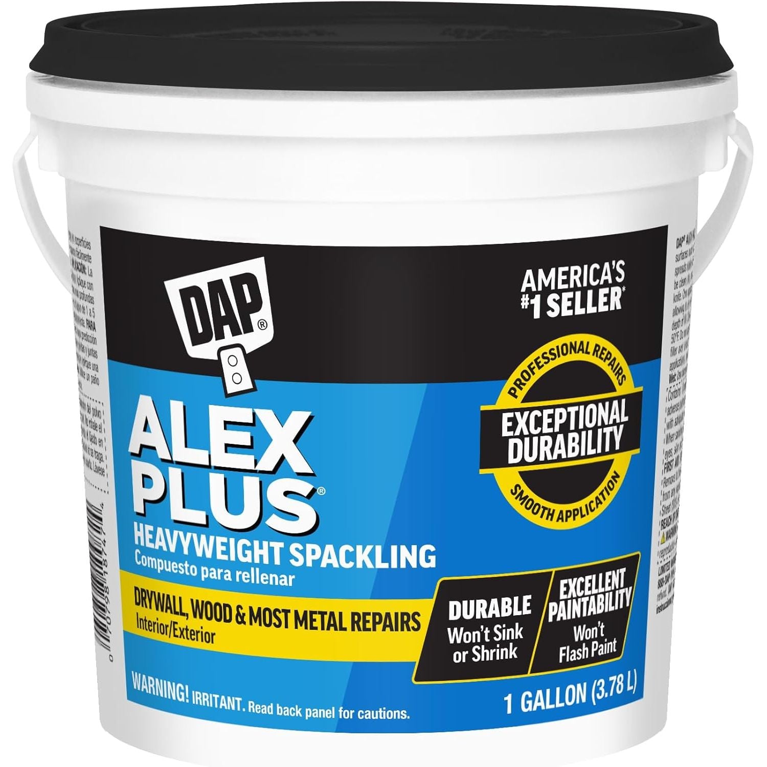 (TWIN PACK) DAP Fast Dry Premium Spackling Gallon, 3.78L - Ultra Tough, Sandable & Paintable Filler for Interior/Exterior - Fast-Drying, Shrink-Proof Formula for Drywall Repair, Off White - South East Clearance Centre