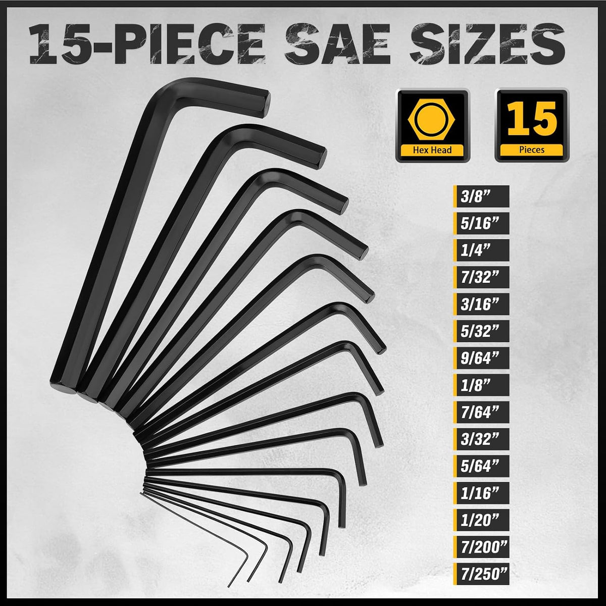 41-Piece Hex and Torx Key Set, Allen Key Set with Torque Handle, Standard SAE(0.028"-3/8") & Metric(0.7mm-10mm) & Torx(T9-T50) in Storage Case, Heat Treated Chrome Vanadium Steel