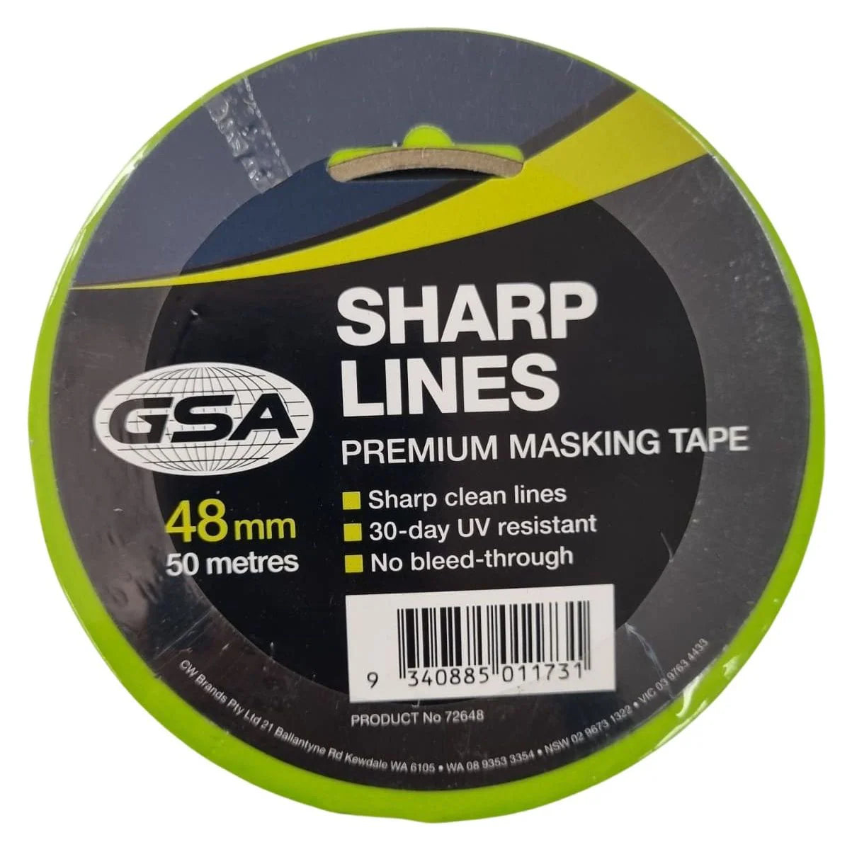 GSA Sharp Lines 30-Day Masking Green Tape - 50 Metres - South East Clearance Centre