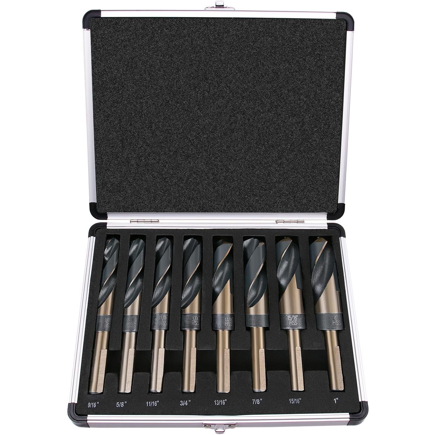 8 Piece Imperial 1/2" Reduced Shank Drill Bit Set with Aluminum Carry Case - South East Clearance Centre