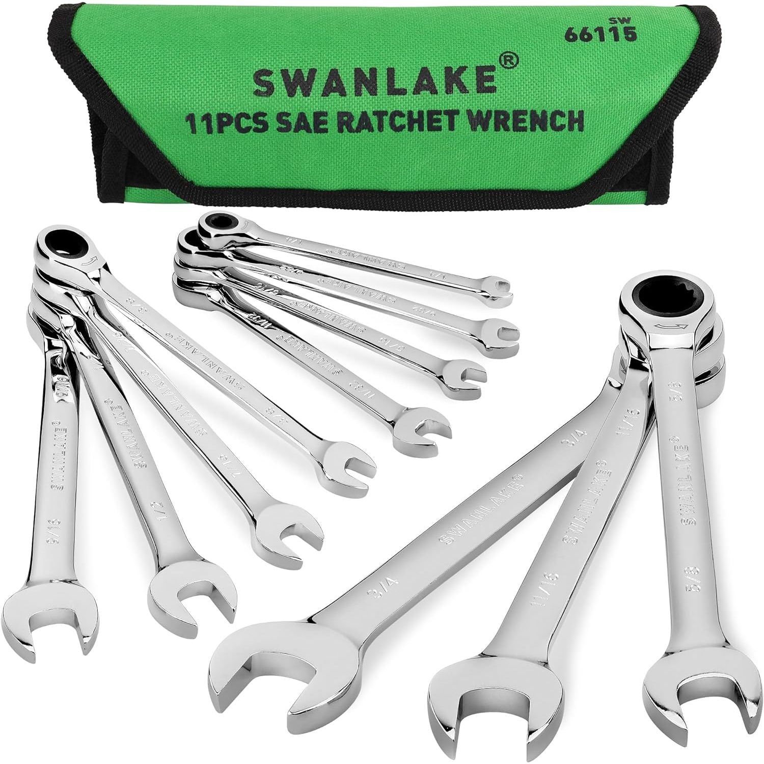 11 Piece Imperial Combination Ratchet Wrench Set - South East Clearance Centre