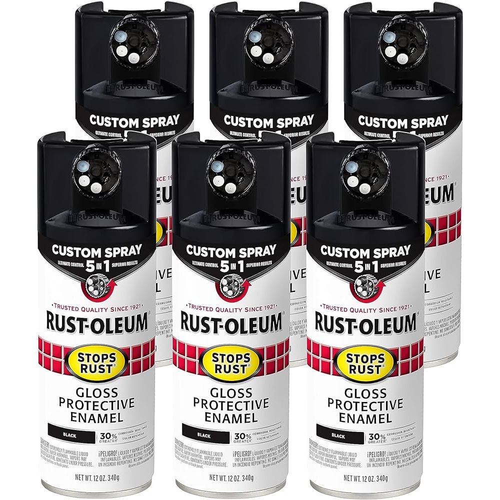 Rust-Oleum Stops Rust Custom Spray 5-in-1 Spray Paint, Black - South East Clearance Centre