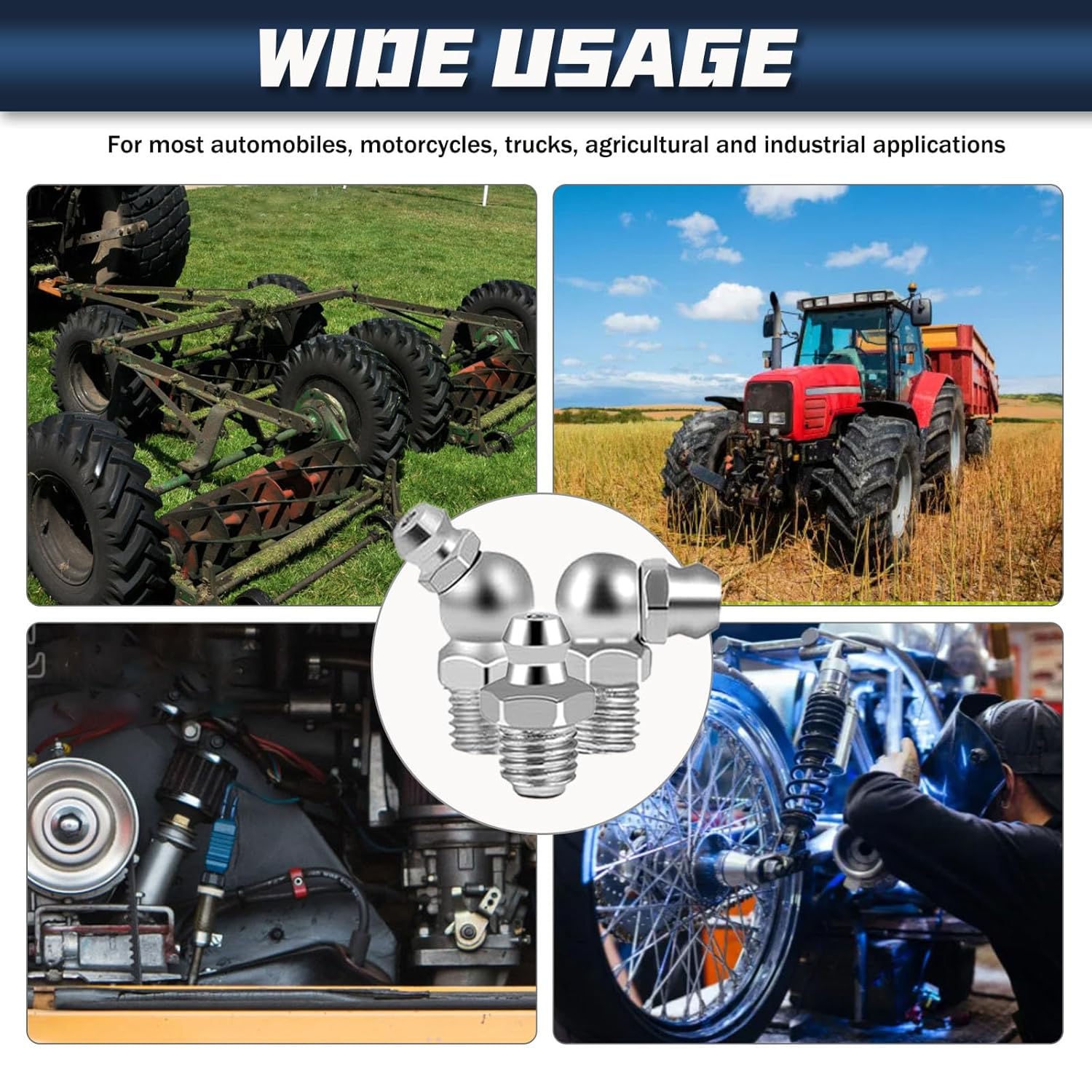 170-Piece Grease Nipple Assortment Kit – Metric M6 M8 M10 Straight, 45° & 90° Angled Nickel-Plated Grease Fittings with Storage Box - South East Clearance Centre