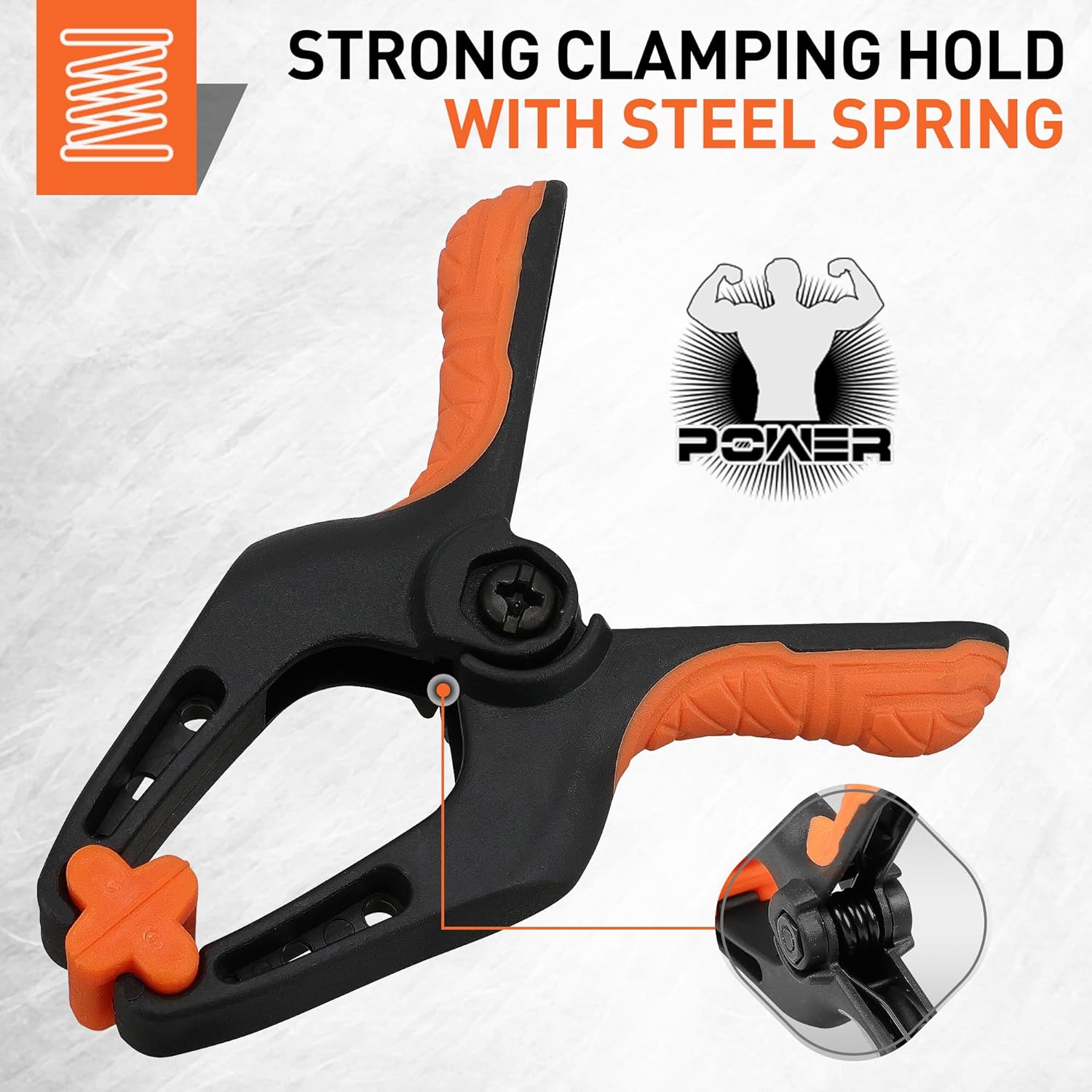 16 Pack Spring Clamps Heavy Duty, 3" with 1-5/8 Inch Jaw Opening - South East Clearance Centre