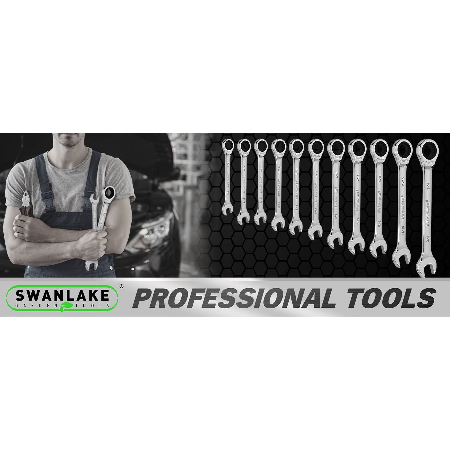 11 Piece Imperial Combination Ratchet Wrench Set - South East Clearance Centre