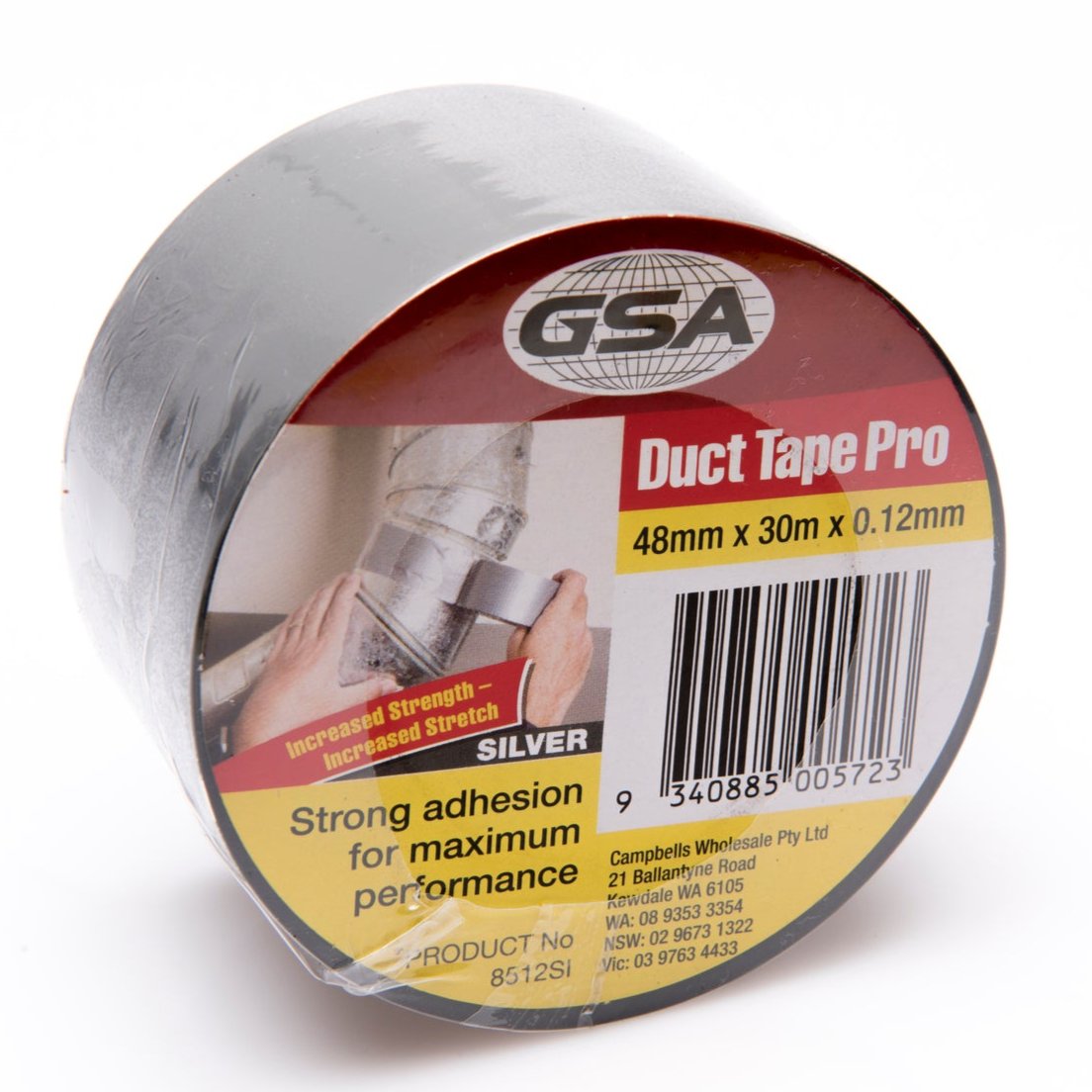 GSA 8512SI Duct Tape Pro Silver 0.12mm - 30 metres x 48mm (Box of 60 Rolls) - South East Clearance Centre