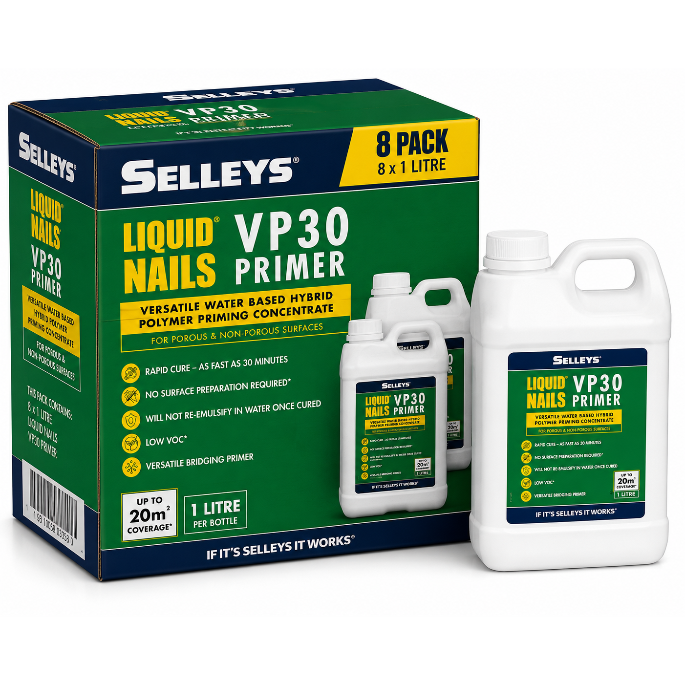 Selleys 1L Liquid Nails VP30 Primer (8 Pack)