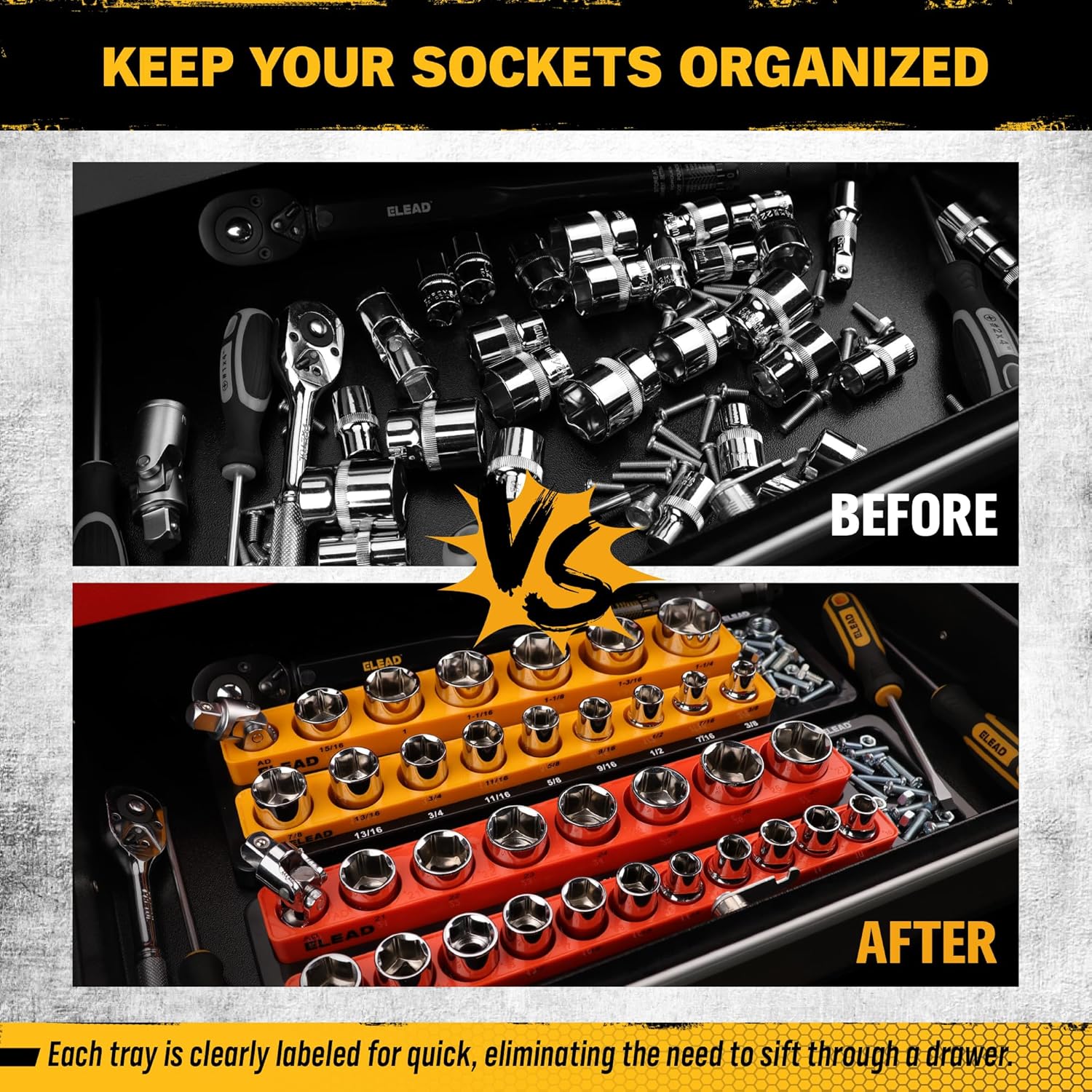 1/2" Drive Magnetic Detacheable Socket Organiser Set - South East Clearance Centre