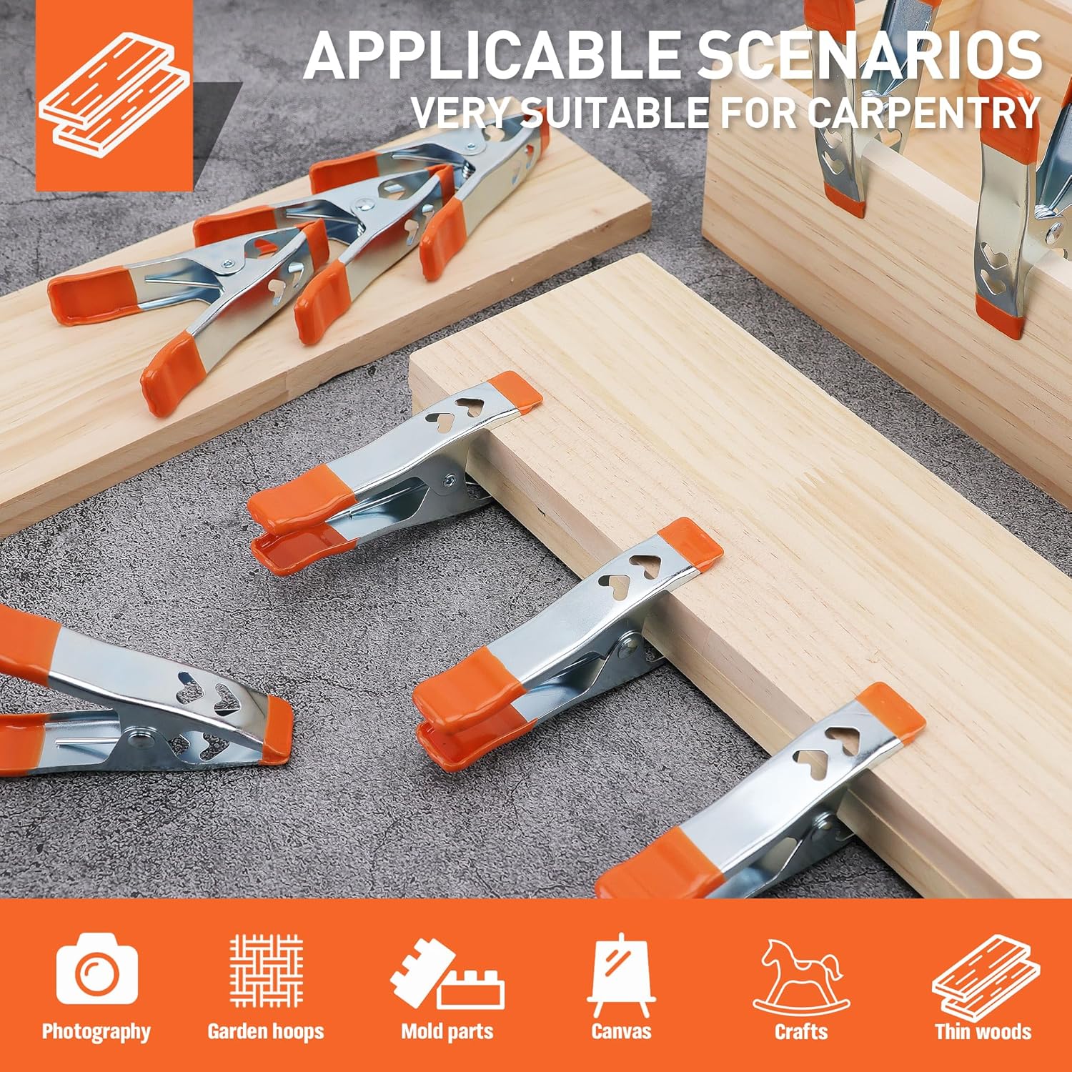 10-Piece 4" inch Spring Clamp, Spring Metal Spring Clamps, 1.5"-inch Jaw opening - South East Clearance Centre