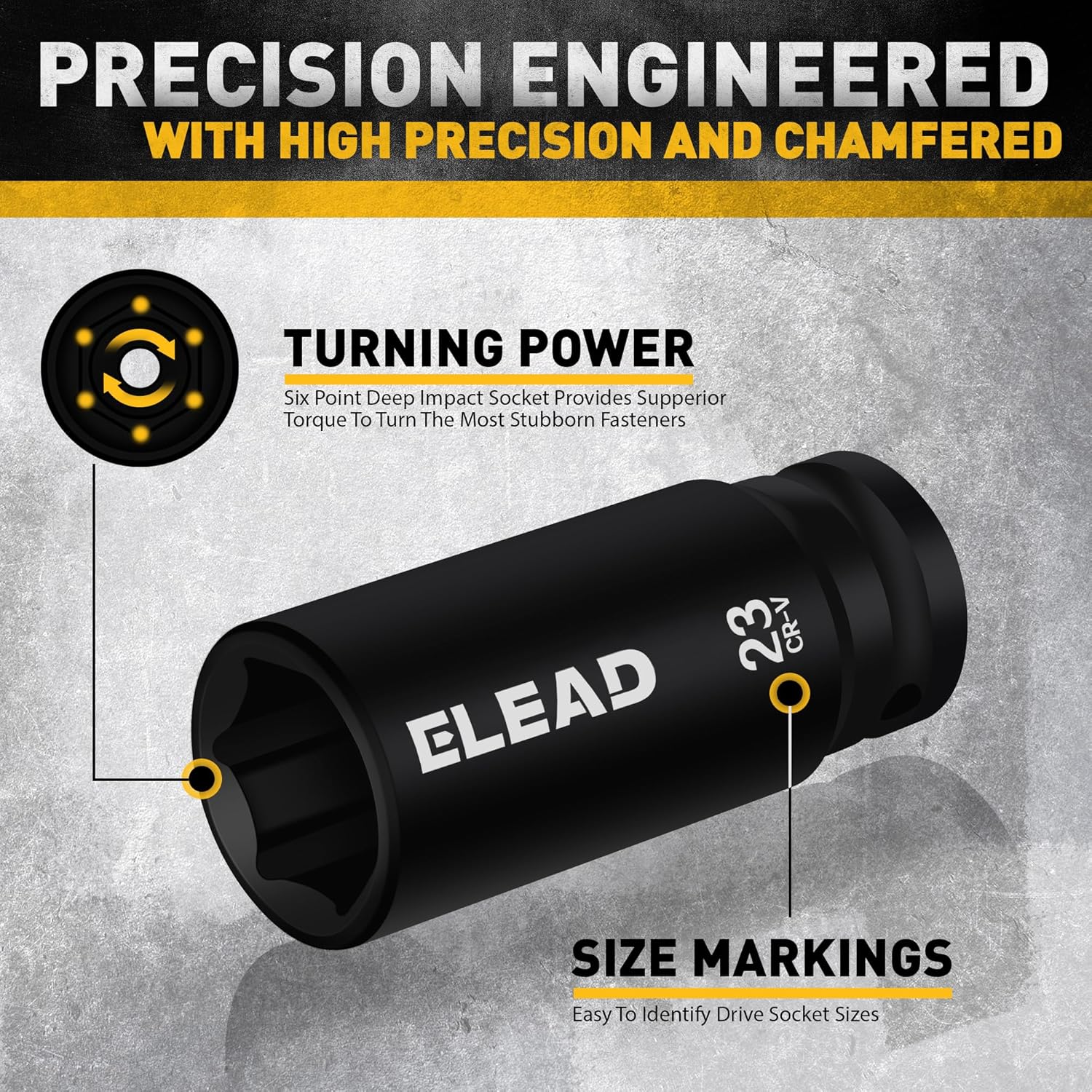 1/2" Drive Deep Impact Socket Set: 30-Piece Standard SAE (3/8 to 1 Inch) and Metric (10-24mm) Size, 3" and 5" Drive Extension Bar, Ratchet Handle, Bit Adapter, CR-V Steel for Auto Repair