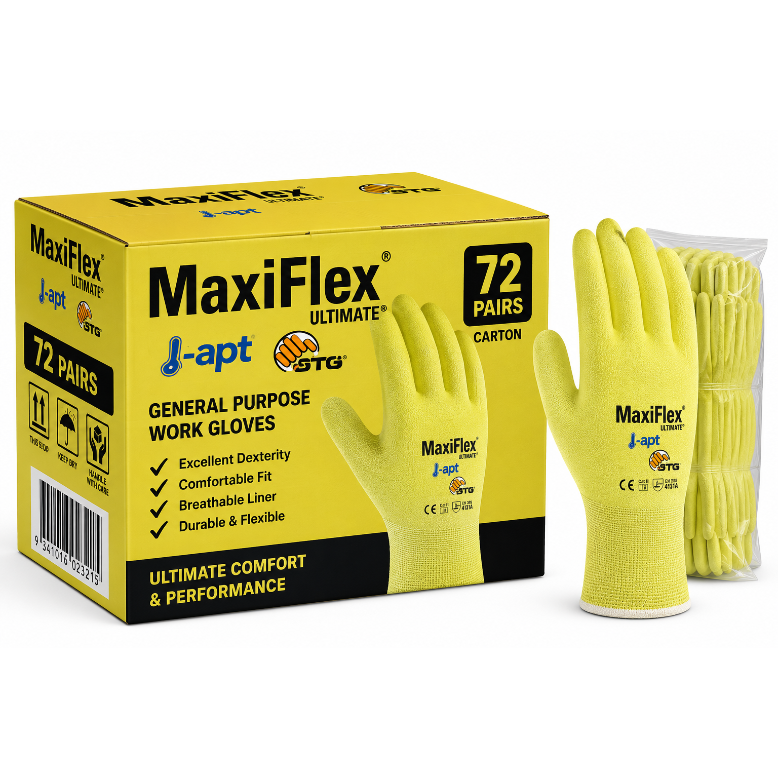 ATG MaxiFlex Cut 34-8743FY Gloves (72 pairs)