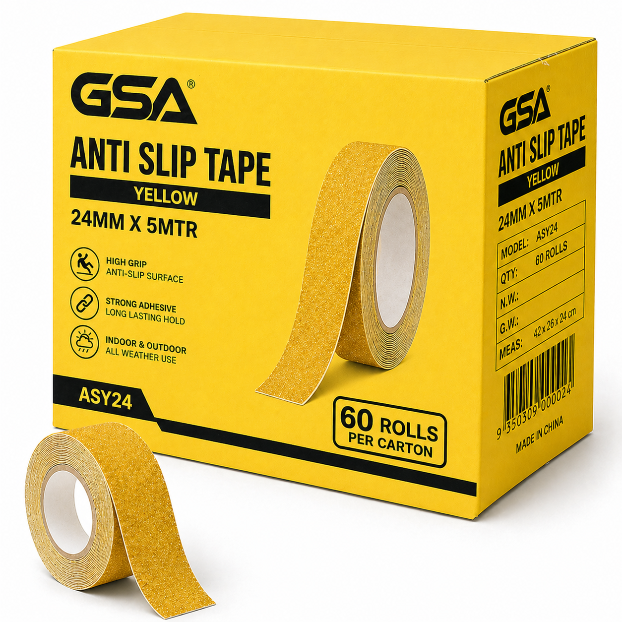 GSA Black Anti Slip Tape – Heavy Duty Non-Slip Safety Tape - 60 Rolls - South East Clearance Centre