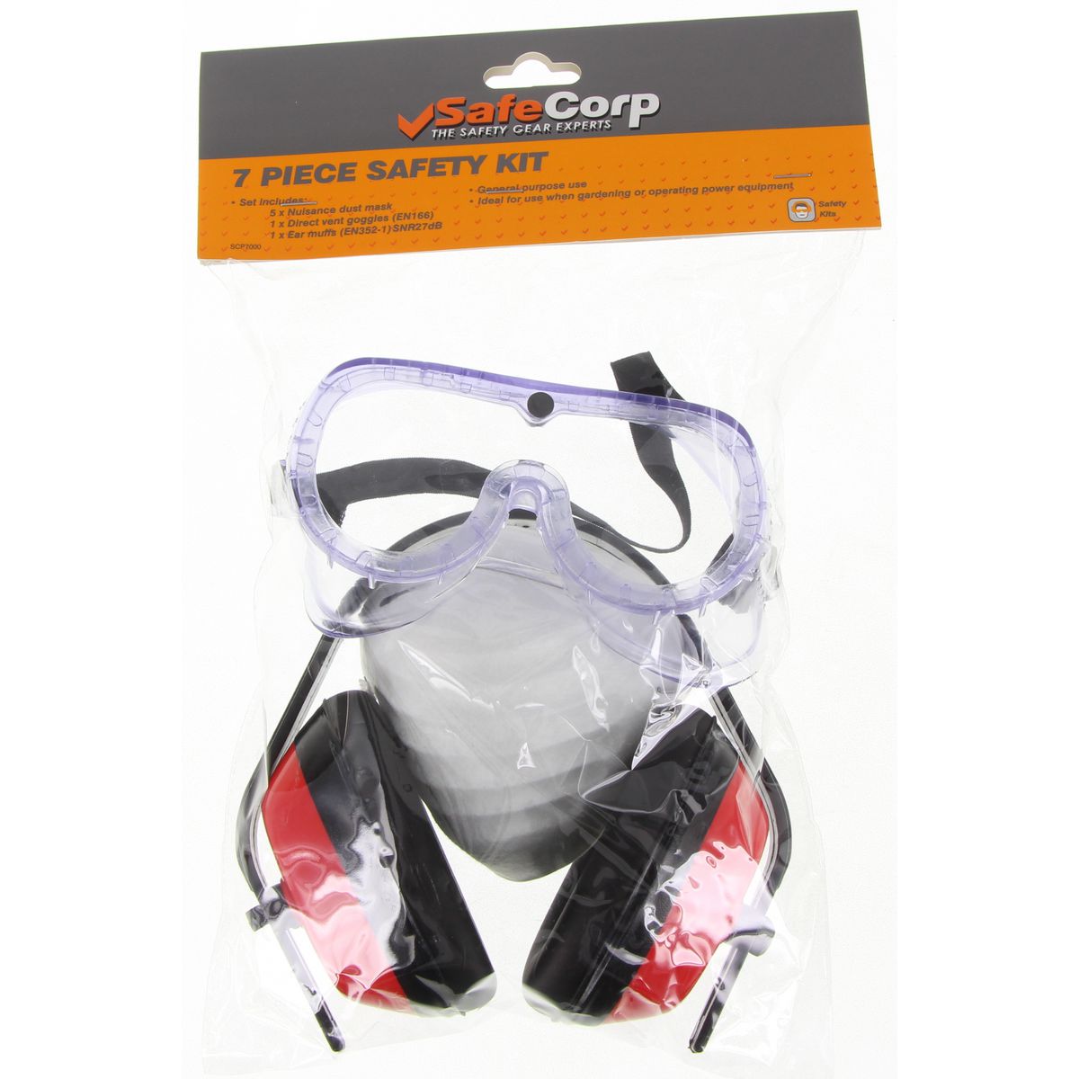 Safecorp Safety Kit 7 Piece Set (Dust Masks, Goggles & Ear Muffs) - SCP7000 - South East Clearance Centre