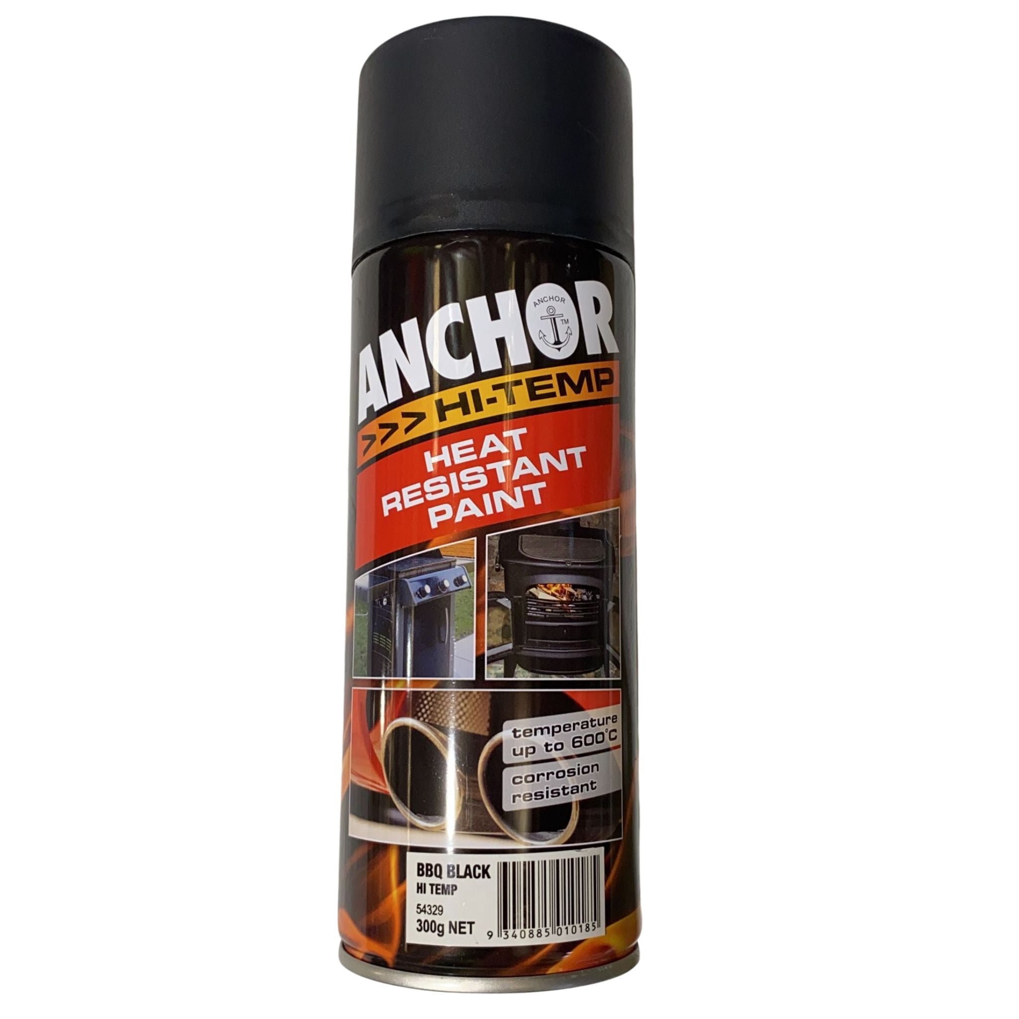 BOSTON ANCHOR HI TEMP HEAT RESISTANT PAINT | Up to 600° | 300g - MATTE BLACK - South East Clearance Centre