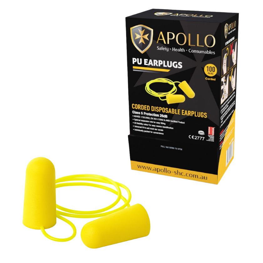 Apollo PU EARPLUGS CORDED 100 PAIRS