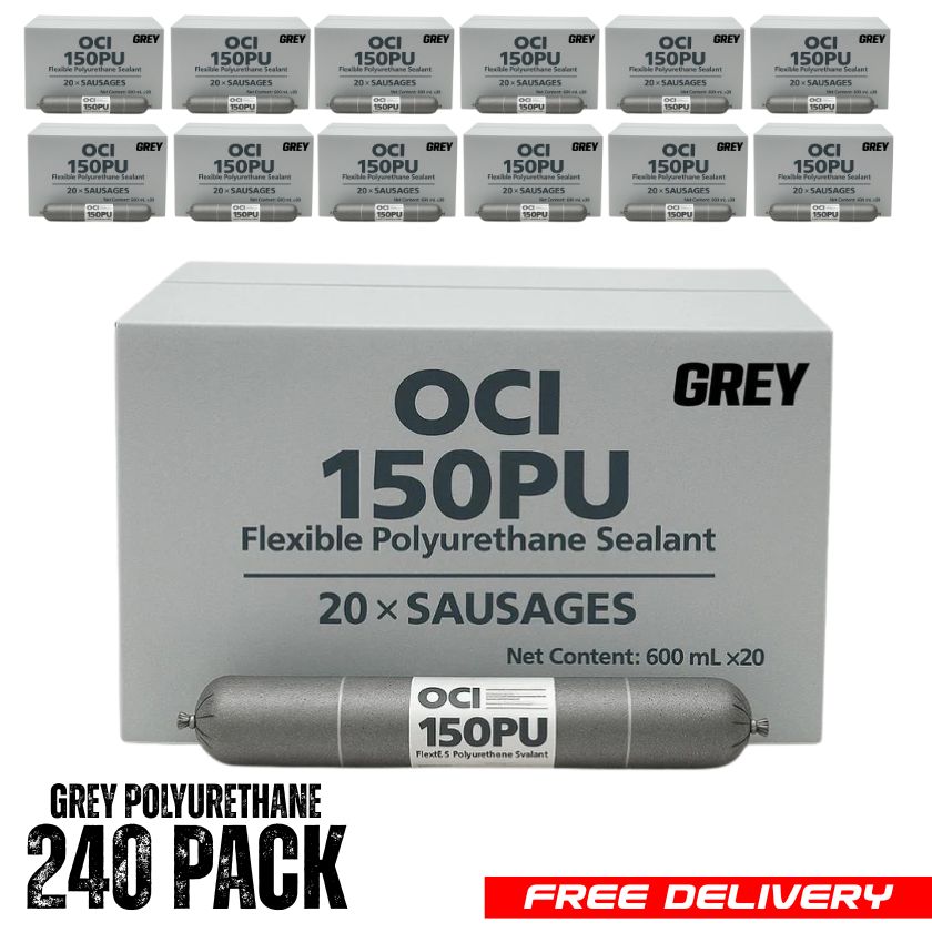 ADMIL OCI 150PU FLEXIBLE POLYURETHANE SEALANT - GREY 600ML (Box of 20) - South East Clearance Centre
