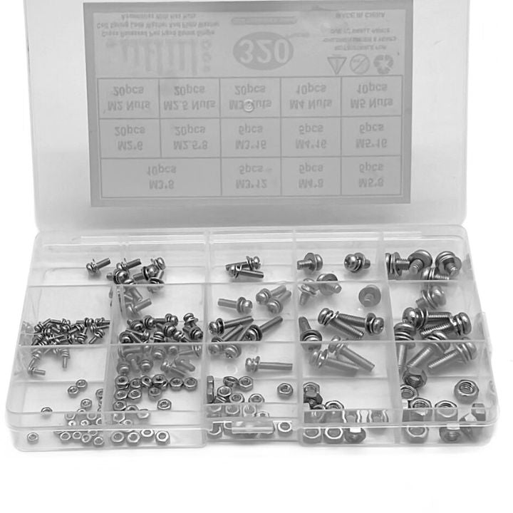 320 Piece 304 Stainless Steel Screw & Nut Assortment Kit - South East Clearance Centre