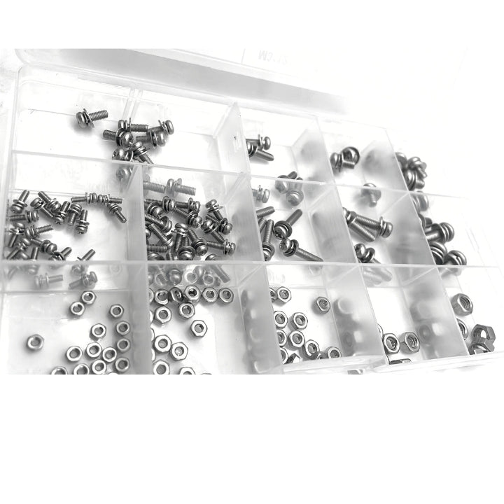 320 Piece 304 Stainless Steel Screw & Nut Assortment Kit - South East Clearance Centre