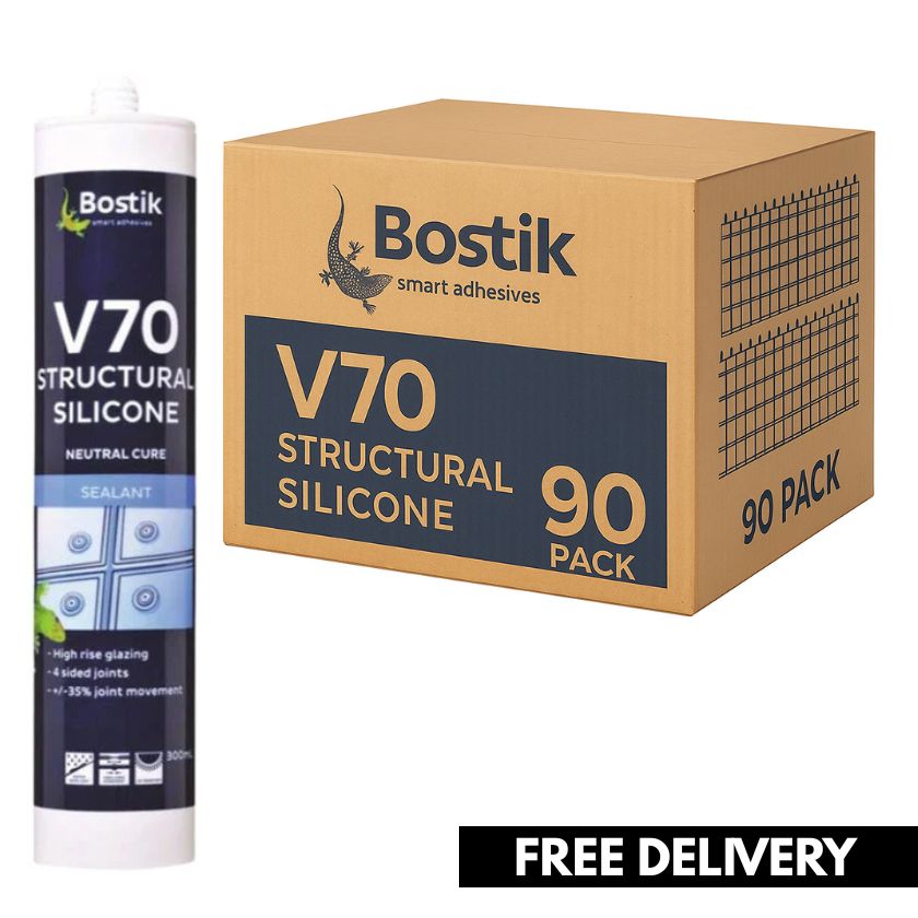 (90 Pack) Bostik V70 Structural Silicone Cartridge - Matt Black - South East Clearance Centre