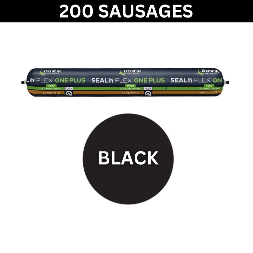 BOSTIK Polyurethane Sealant 600ml Seal N Flex Black 30619337 (Box of 200 Sausages) - South East Clearance Centre