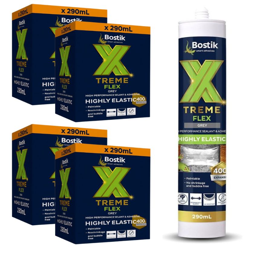Bostik 30610797 Xtreme Flex 290ml High Performance MS Sealant & Adhesive Cartridge - Grey - South East Clearance Centre