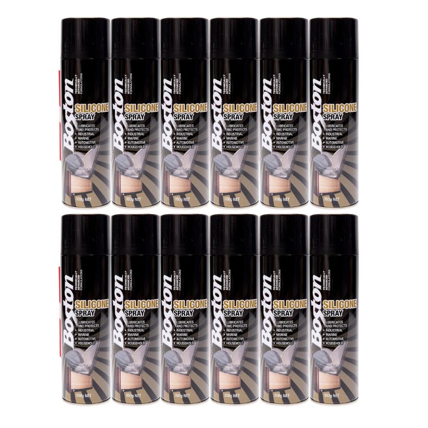 BOSTON 350gm Silicone Spray 78640 (12 Cans) - South East Clearance Centre