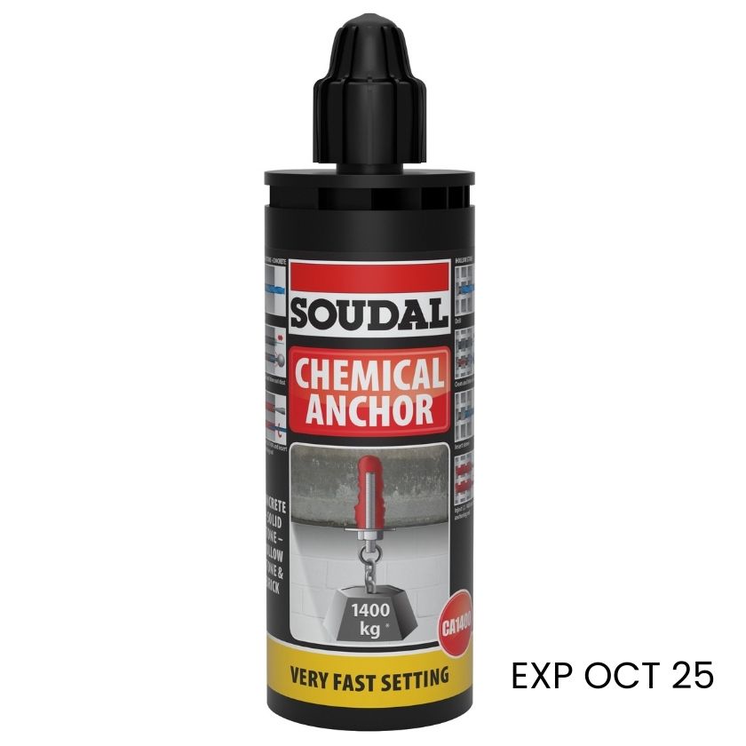 Soudal 125538 Soudafix CA 1400 Very Fast Setting Chemical Anchor 165ml Grey - Exp Oct 25