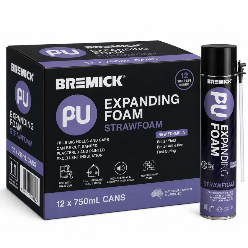 Bremick PU Expanding Foam Straw Foam 750ml – Box of 12 - South East Clearance Centre