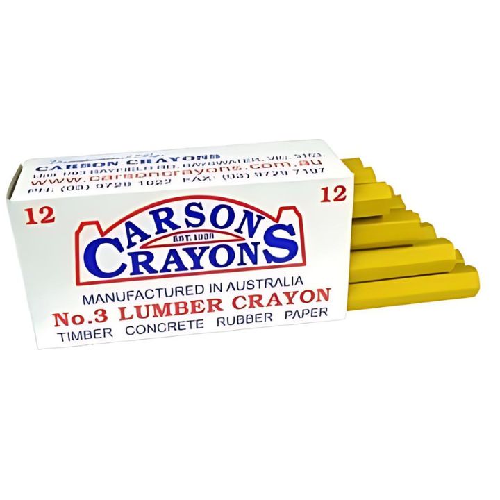 Carson Yellow Lumber Crayon - L140020 (12 Pack) - South East Clearance Centre