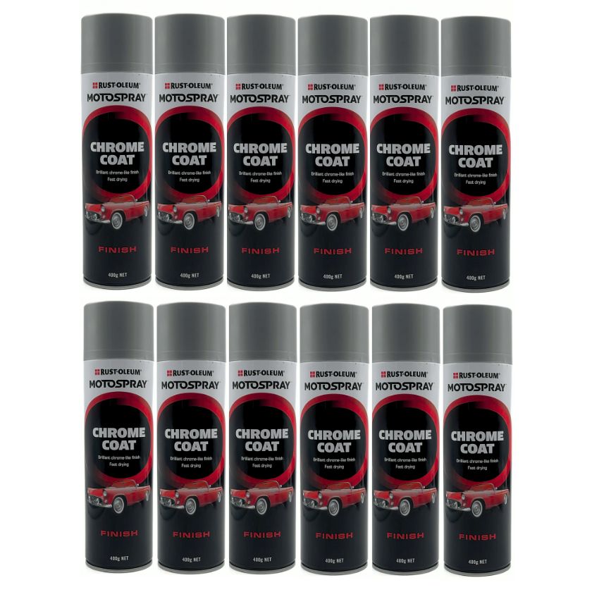 Rust-Oleum Motospray Chrome Coat - 400g 12 Units - South East Clearance Centre