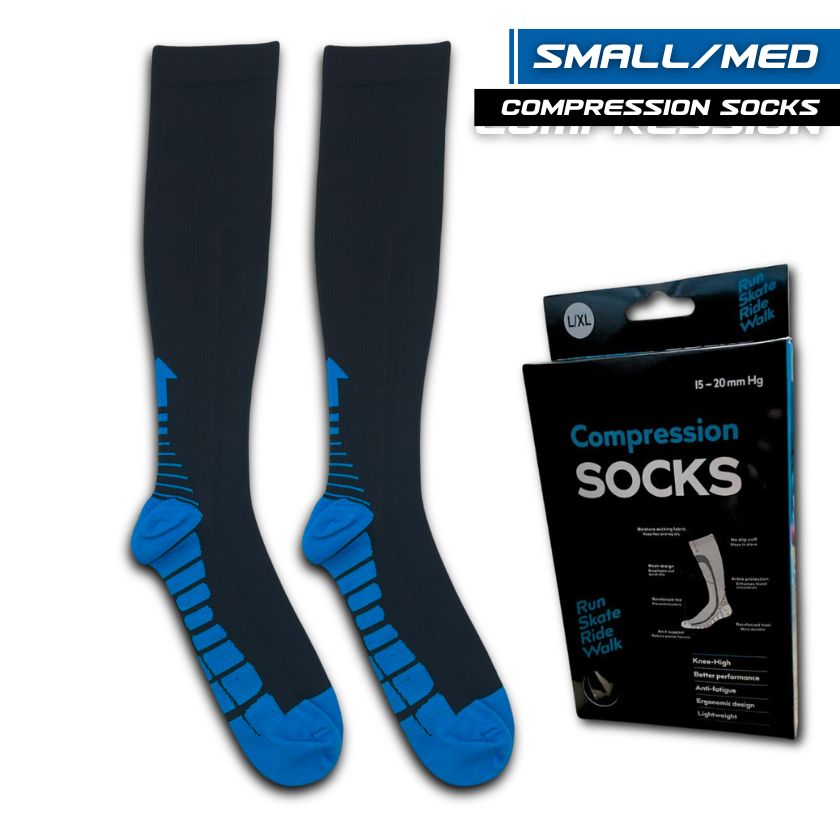 Compression Socks, Pair, Knee High 15-20mm (Large/XL) - South East Clearance Centre