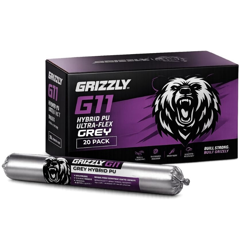 Grizzly G11 Hybrid PU Ultra Flex Sealant Sausage 600ml – Box of 20 (Grey) - South East Clearance Centre