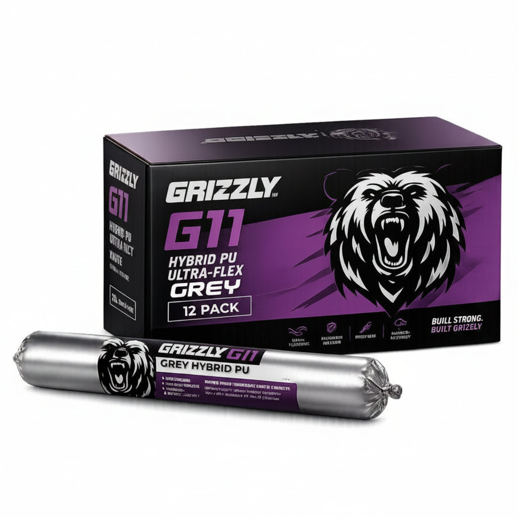 Grizzly G11 Hybrid PU Ultra Flex Sealant Sausage 600ml – Box of 20 (Grey) - South East Clearance Centre