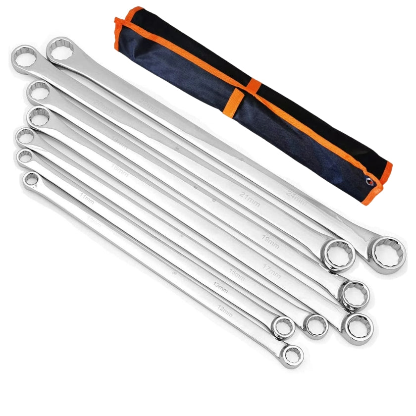 7 Piece Extra Long Double Box End Wrench Set | Metric | 10-24mm - South East Clearance Centre