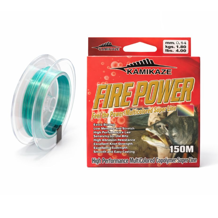 Multicolored FIREPOWER Super Fishing Line 150m 4lb Green & Blue