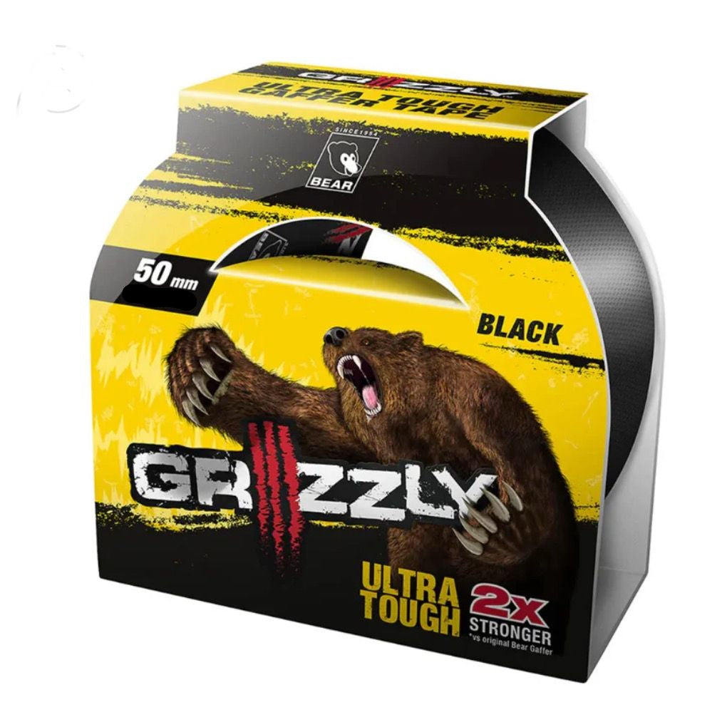 BEAR GRIZZLY Ultra Tough Gaffer Tape Black 50mm x 18m - South East Clearance Centre